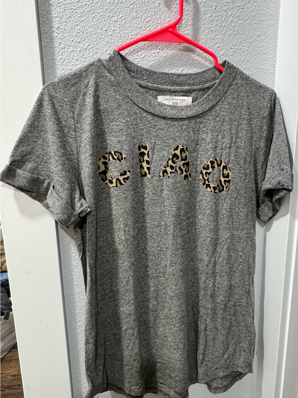 Anthropologie Sol Angeles Gray ‘Ciao’ Shirt